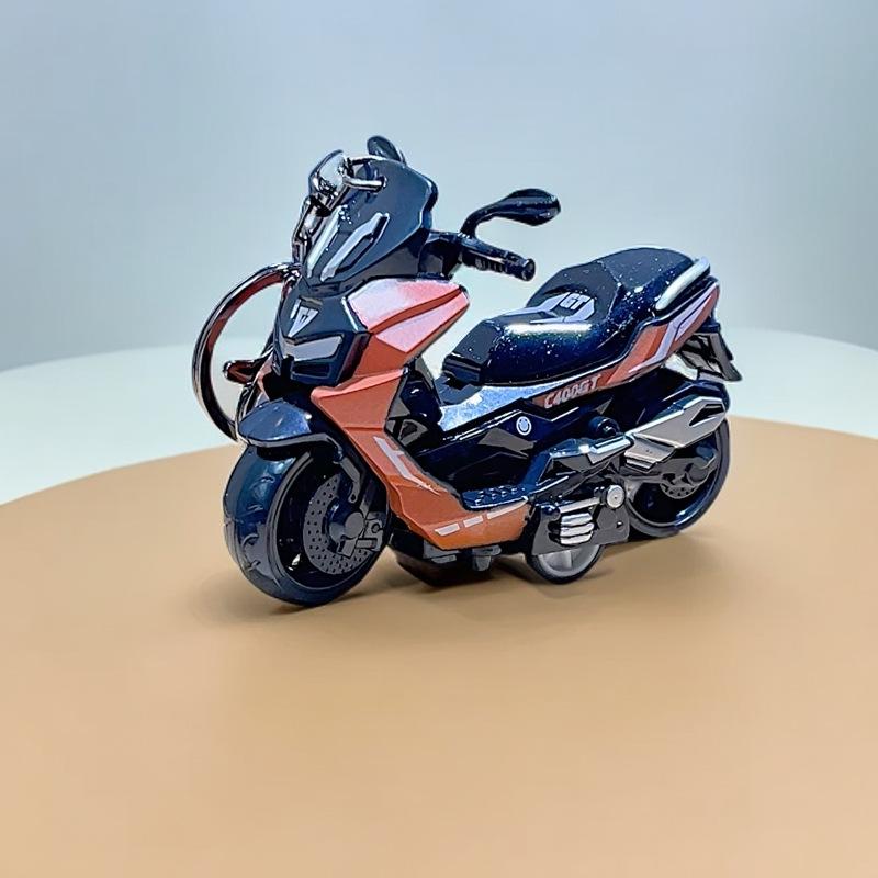 Creative Alloy Harley Motorcycle Keychain: Motorcycle Simulation Rebound Racing Toy Ornament