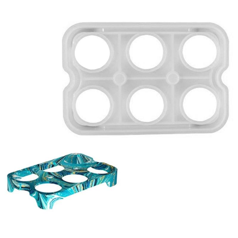 6 Grids Eggs Storage Tray Silicone Mold Practical Eggs Organiser Holder Mould Practical Jewelry Making Tool 770₽
