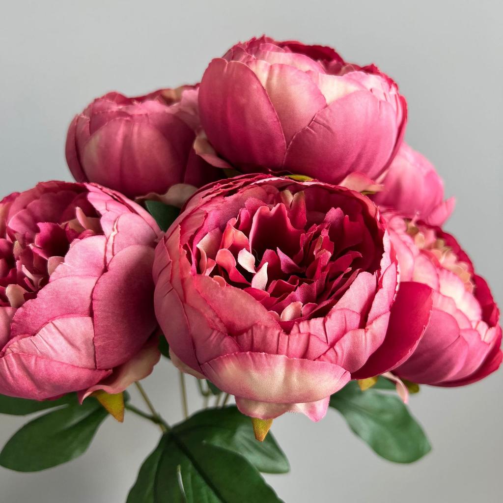 Artificial Peony Silk Flowers Bouquet Fake Flowers Arrangement Vintage Wedding Decoration Home Decor 1 Bunch 7 Head