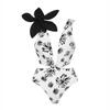 1011 Europäisches und amerikanisches neues Bikini-Blumen-Dekorationsdruck-Split-Badeanzug- und Wickelrock-Set 1111
