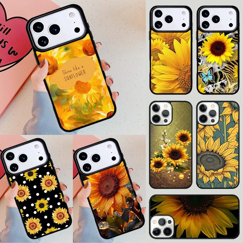 Beautiful Yellow Sunflower Soft Phone Case For iPhone 17 Air 14 15 13 12 Max Cover For Apple 14 15 16 16e 11 Pro Max Plus Coque