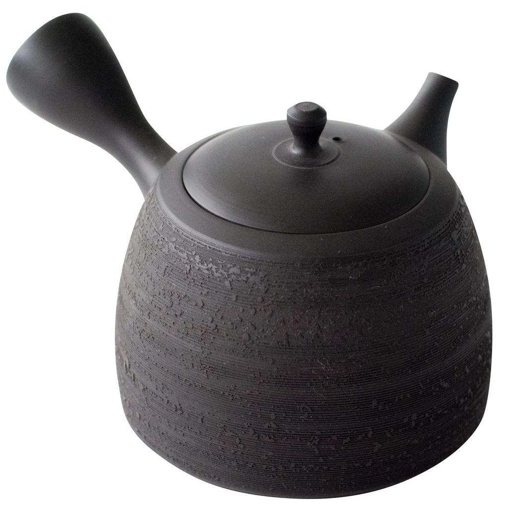 Tokoname ware Tokocralabo Tokoname ware Tamamitsu Kiln Teapot with Ceramic Mesh Tea Single Serving Size Black Pine Bark for Green Japanese Made in