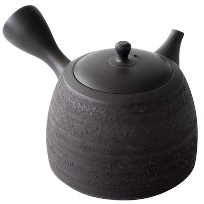 Tokoname Ware Tokocralabo Tokoname Ware Tamamitsu Kiln Teapot with Ceramic Mesh Tea Single Serving Size Black Pine Bark for Green Japanese Made In