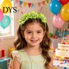 Flower Headband Princess Rhinestone Inlaid Multi-Petal 3D Flowers Lightweight Comfortable Hair Hoop Girls Party Accessory Transparent Plastic
