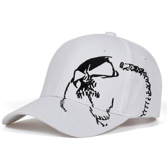 1 Stück Schädel Punk Mode Stickerei Baseballkappe Baumwolle Snapback Knochen Hut Hip Hop Kappe Männer Frauen Papa Hut