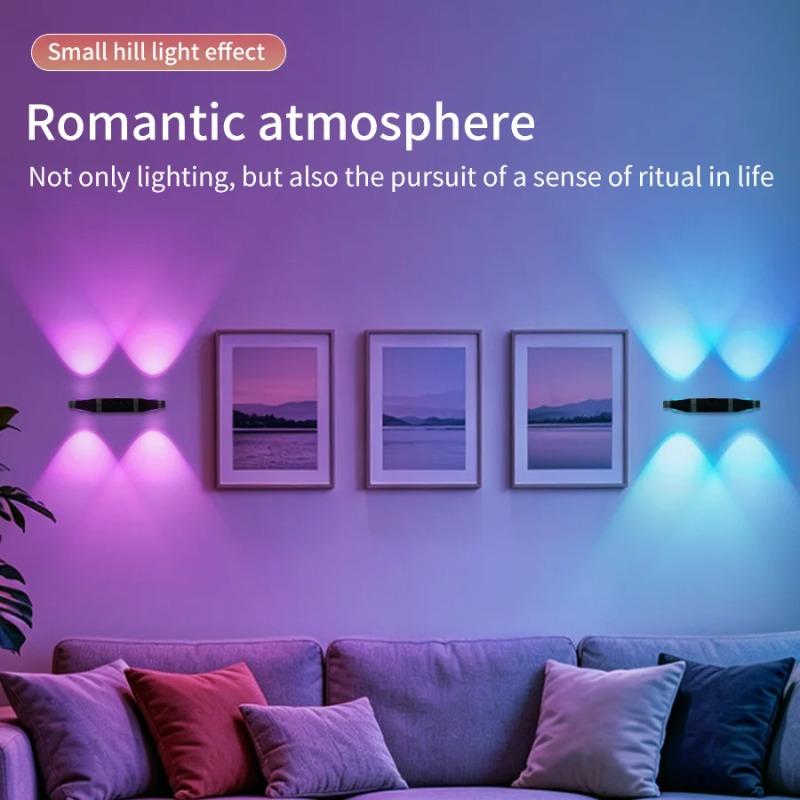 Tricolor or RGB PIR Human Body Sensor LED Wall Lamp Magnetic Night Light USB Rechargeable Cabinet Light Indoor Stair Decor with Remote Control