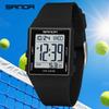 SANDA 6363 Casual Ladies Sports Wristwatch Luminous Waterproof Week Date Design TPU Soft Strap Digital Quartz Women's Wristwatch