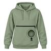 Unisex Pet Pouch Hoodie with Cutout Zipper Pocket, Loose Fit Casual Hooded Sweatshirt for Cats and Dogs