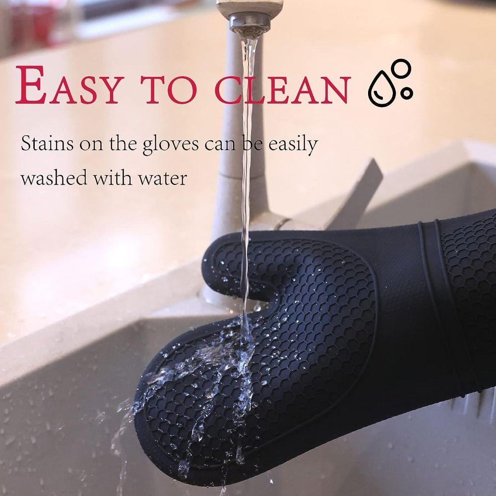 

2 шт. силиконовые изолированные перчатки для духовки 11,4 дюйма кухонные перчатки для выпечки в микроволновой печи духовка