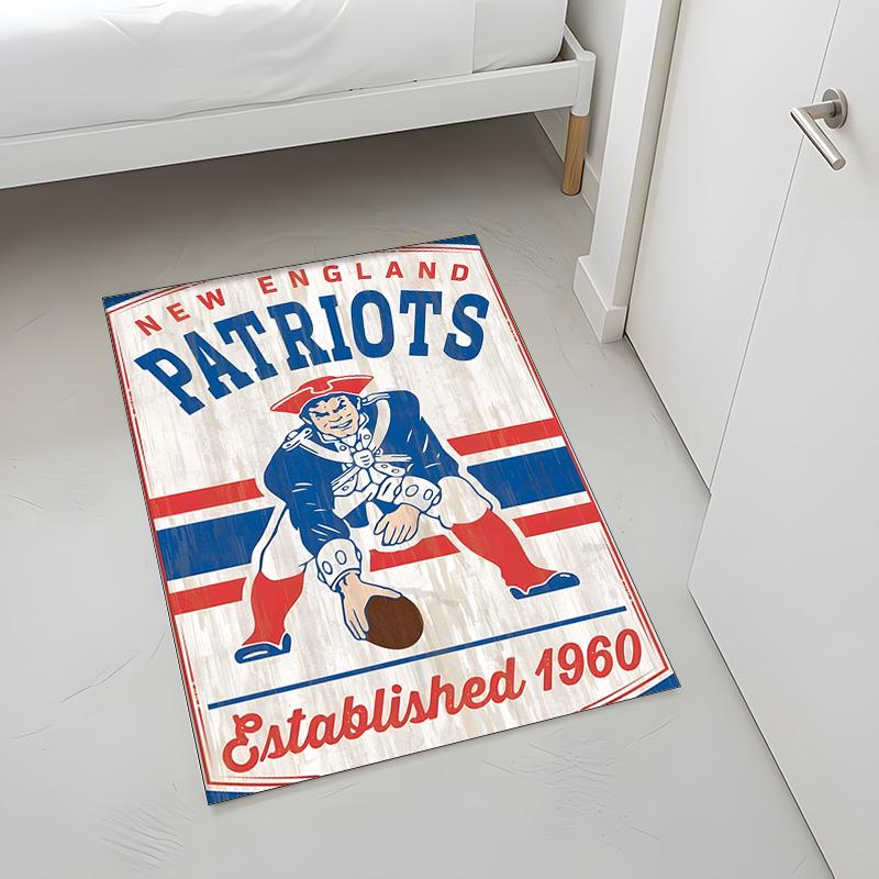 New England Patriots (1) Rug Suitable For Living Rooms Bedrooms Computer Rooms Dining Areas And Placement Under Tables And Chairs Also An Ideal Choice