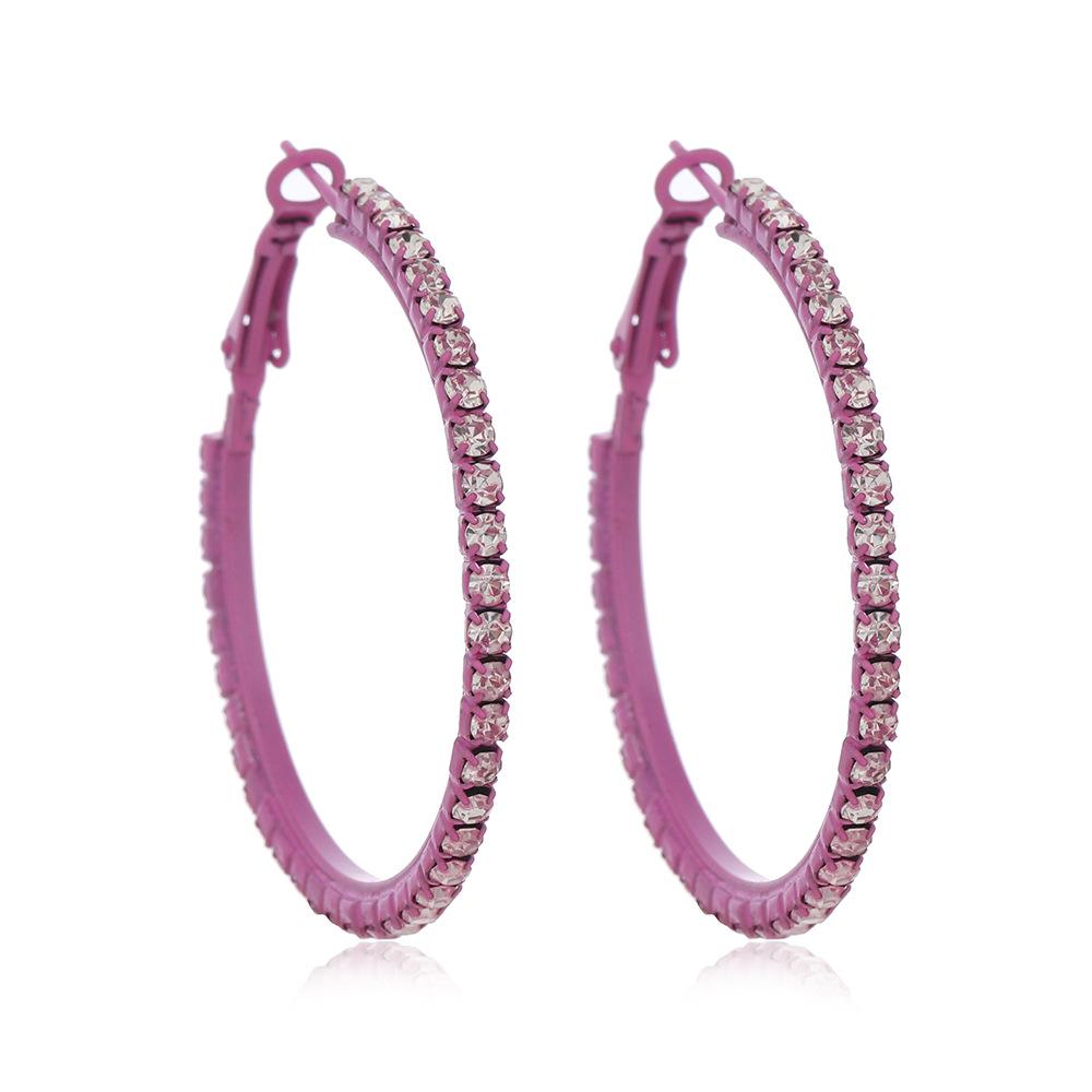 Korean Chic Luxury Diamond C-Shape Hoop Earrings