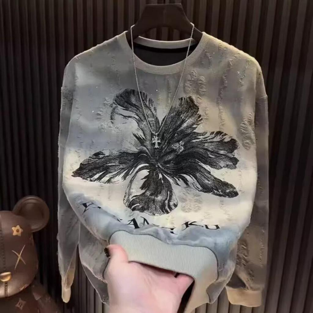 Cross Trendy Men's Autumn Sweatshirt: Simple, Loose, Versatile, Long Sleeve, Round Neck - 48-Hour Shipping