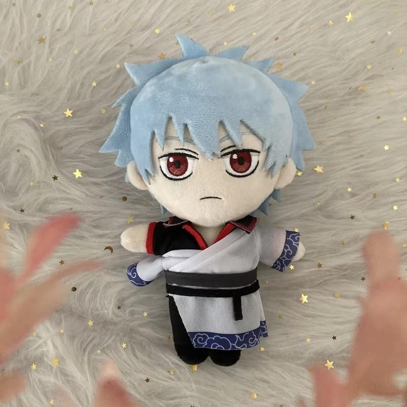 Anime Gintama Sakata Gintoki Cosplay Plush Doll Toy Cute Soft Stuffed Pillow Kids Fans Christmas Gift 20cm