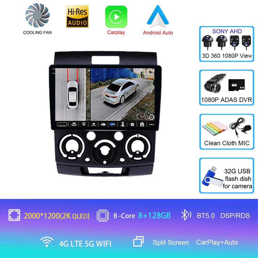 for Ford Everest Ranger Mazda BT50 BT-50 2006-2010 Car Radio Autoradio Multimedia Stereo Player Carplay Android 14 2din
