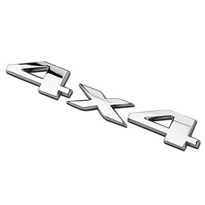 4x4 3D Chrome Emblem Sticker 4WD 4 Wheel Drive (Silver)