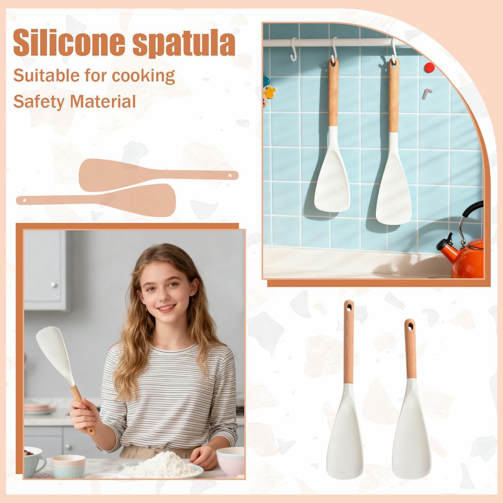 Multifunctional Silicone Kitchen Utensil, 2-in-1 Multifunctional Spatula, Can Be Used For Cooking And Serving Food