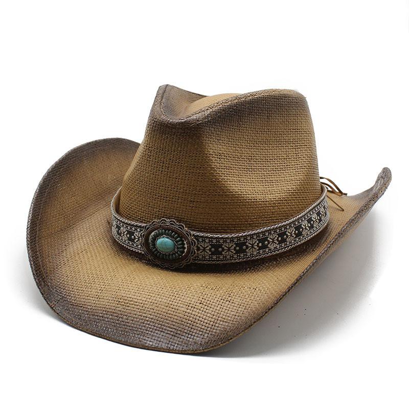 Ethnic Style Straw Hat With Wide Brim For Sun Protection And Breathability In Summer