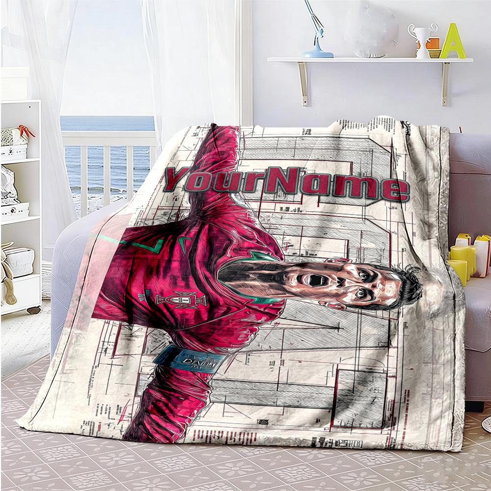 Manchester Customize Your Name Blanket Lightweight Customizable Blanket Warmthful Decor Great for Picnics Living Room Chair Bed All-Season Use