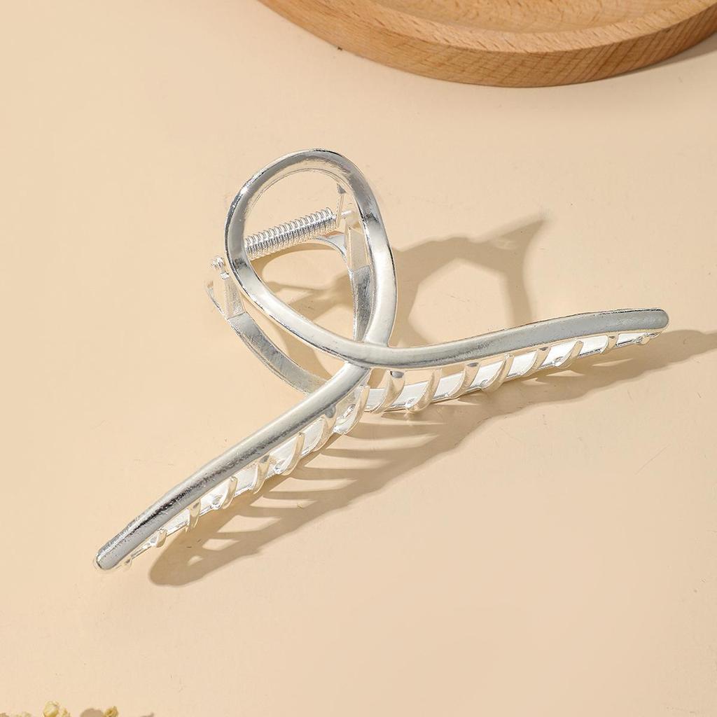 Korean Style Elegant Metal Hair Claw Clip for Women - Shark Claw Design
