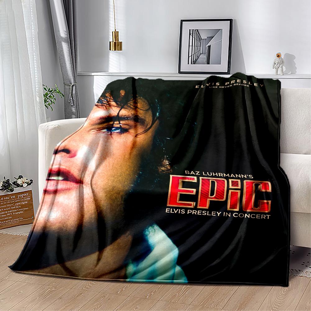 Elvis Presley's Musical Journey Blanket Durable Comfort Great for Livingroom Picnics Chair for All Occasions Playful Design