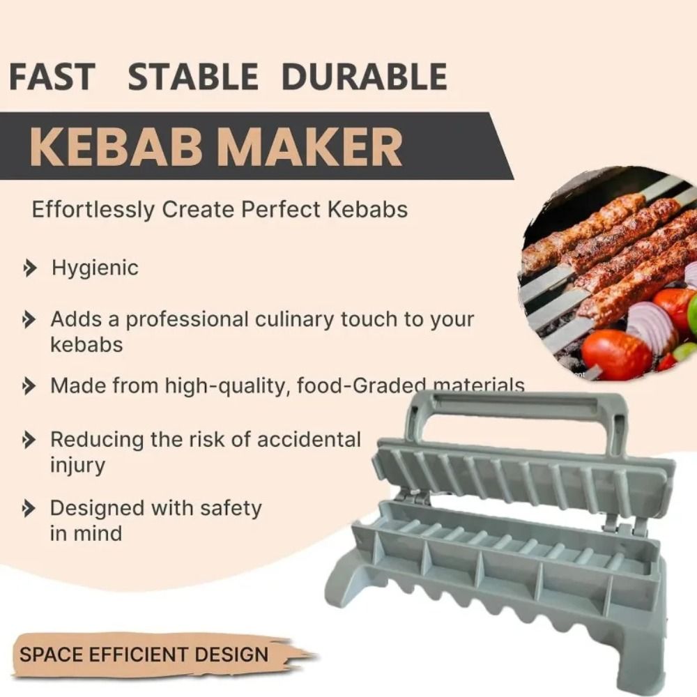Reusable Kebab Maker Manual BBQ Skewer Maker Portable Barbecue Meat Skewer Machine  Barbecue