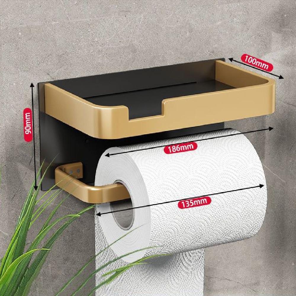 Wall-Mounted Roll Paper Storage Rack Aluminum Toilet Paper Container Paper Towel Holder  Restaurant