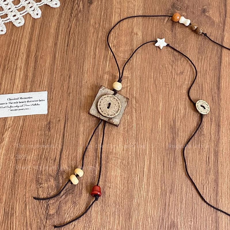 Bohemian Ceramic Necklace: Vintage Ethnic Long Sweater Chain & Zen Choker