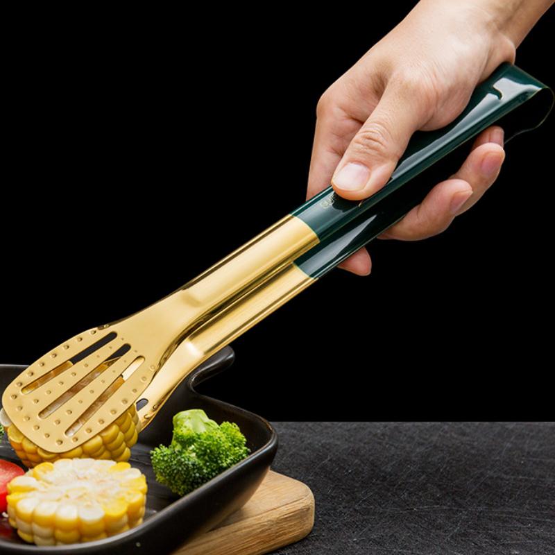 Stainless Steel Food Tongs Reusable BBQ Grilling Tong Steak Salad Bread Buffet Non-Stick Clip Cooking Clamp Kitchen Accessories