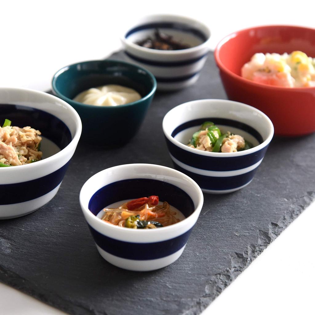 Natural69 Hasami Ware Set Rand Schüssel Set Dick Dünn 3 Dick 2 Dünn 2 Dick Natural 69 Hasami Ware Gestreifte Schüssel Mikrowellen- und Spülmaschinenfest Hergestellt in