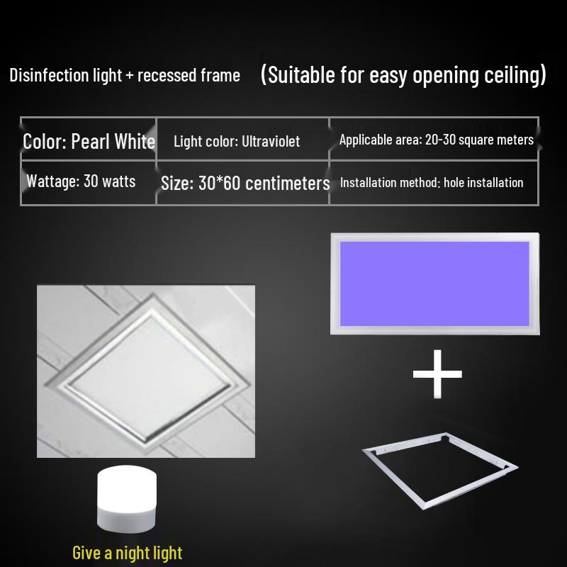 Ceiling-Mounted Ultraviolet Germicidal Panel Light for Bathroom & Kitchen