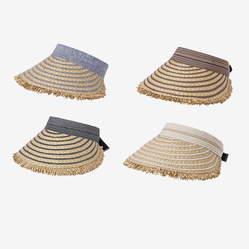 Summer Travel Sunshade Hat Foldable Straw Rough Brim Sunscreen Hat Anti-Ultraviolet Hat