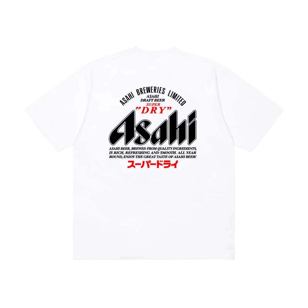 2025 Asahi- Asahi Beer Japanese Letters Printed Cotton Men Women Short Sleeve T-shirt Original Fashion High-quality Luxury Brand