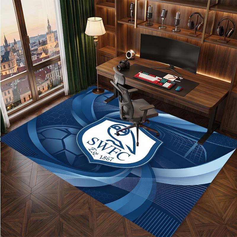 Sheffield Wednesday Football Print Crystal Velvet Rug, Comfortable Water Absorbent Non Slip Indoor Floor Carpet