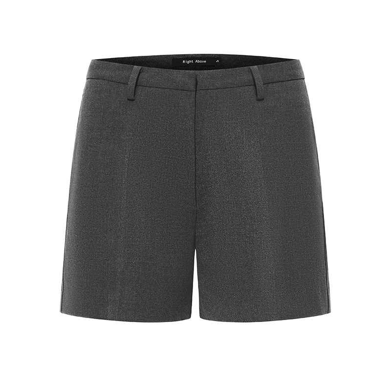 

Right above Summer Texture Straight Suit Shorts Casual Slimming and Wide Leg Short-Length Pants Thin Black and Gray Gray L