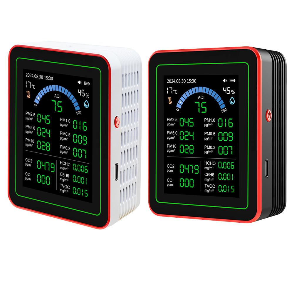 18 In 1 Air Quality Monitor Sensors Detect CO2 PM2.5/PM10 HCHO TVOC Indoor Real-Time Air Detector for Home Cars Plants and Pets