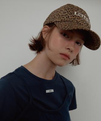 Leteoli Leopard Heart Stud Logo Cap_Dark Beige