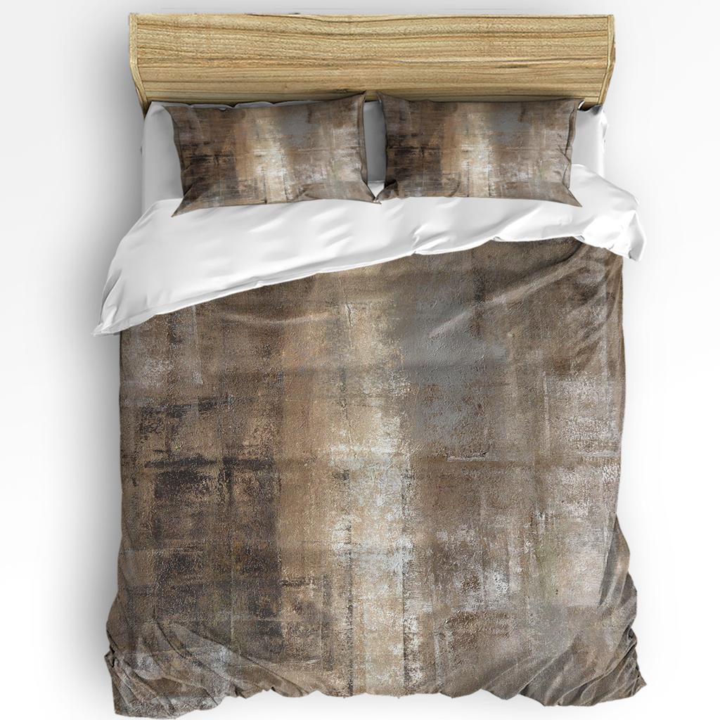 Nordic Retro Medieval Geometric Abstract Color 3pcs Bedding Set For Double Bed Home Textile Duvet Cover Quilt Cover Pillowcase