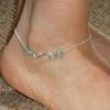 Summer fashion street photography women's versatile foot accessories, simple and good luck 8-character turquoise anklet