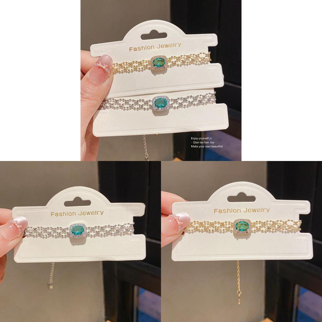 Geometric Zircon Square Fashion Simple Pendant Bracelet With Cubic Zirconia For Women