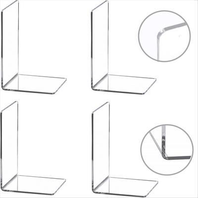 Support de livres et cale-livres en acrylique transparent en forme de L