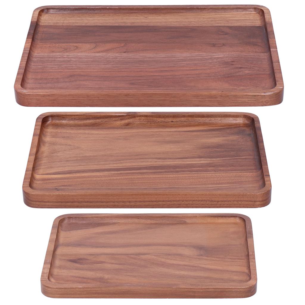 Walnut Service Plate Square Decoration Fruit Food Dessert Plate Tray Wooden BBQ Plate