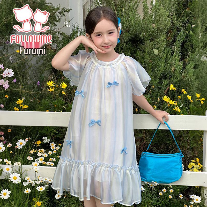 Fuluomi Girls Sweet Bow Princess Summer Dress 130