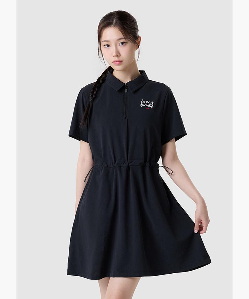 LECOQ Women'S Seersucker Dress - Black Qr222Oop62