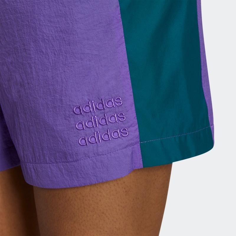 Adidas Neo Color Block Buchstabenprint Sportliche Freizeitshorts Damen Shorts Lila HD9482