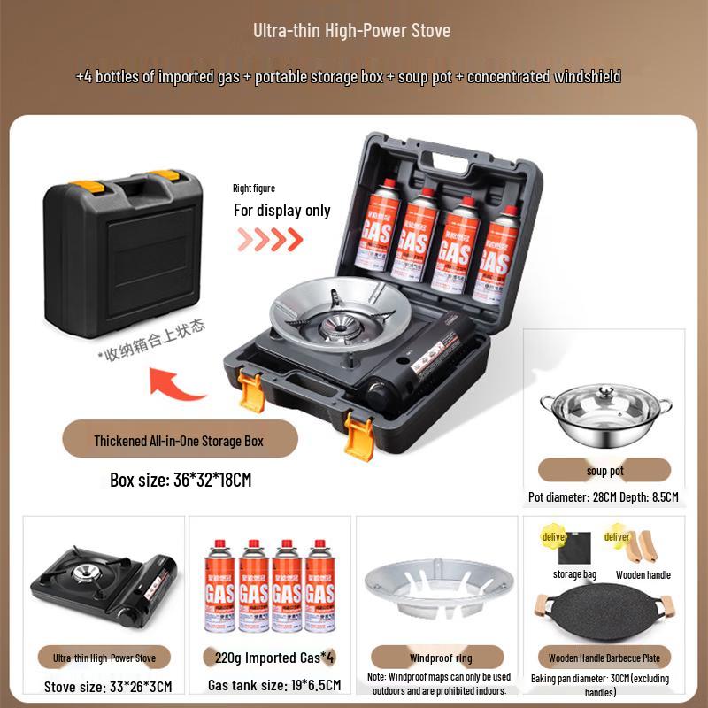 Portable Outdoor Cassette Stove with Hot Pot Set