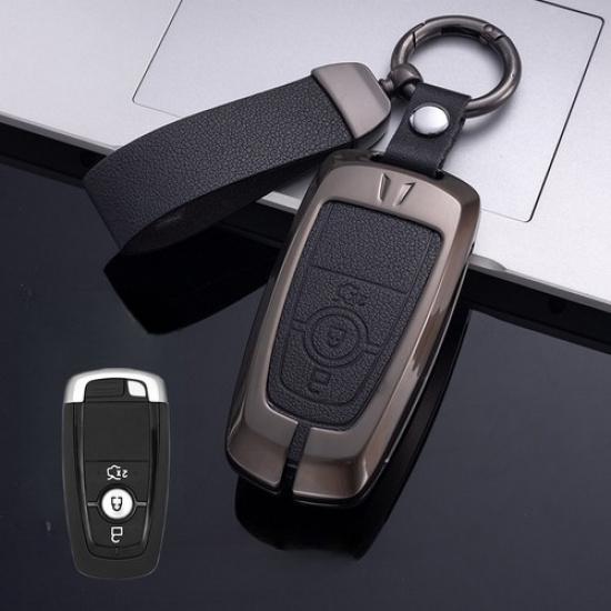 Zinc Alloy Leather Car Key Case Cover For Lincoln MKC Continental MKZ Navigator