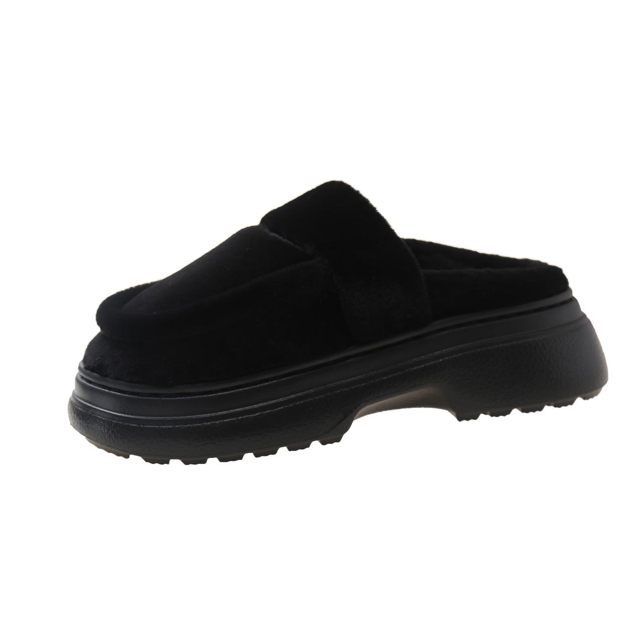 

Мода 2024 года, новые зимние популярные простые домашние теплые нескользящие пушистые тапочки, женские тапочки с закрытым носком, женская домашняя хлопковая обувь 40-41 чёрный