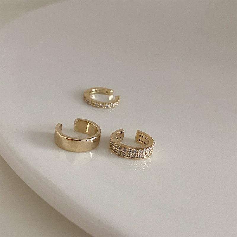 3Pcs Set Personality Zircon Clip Earrings for Women Punk Crystal Zircon Ear Cuff Fake Piercings Earring Jewelry Girl Gifts