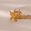 Stainless Steel Starfish Open Rings for Women Gold Color  Geometric Adjustable Ring Wedding Party Fashion Jewerly Gift Anillos