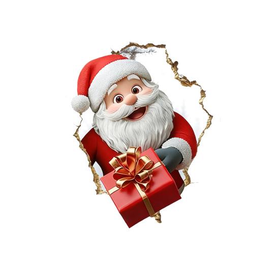 

Рождественская наклейка на стену Реалистичная самоклеящаяся наклейка на стену Санта-Клаус 3D визуальный эффект Мультяшная наклейка с лосем для стен Домашний декор для гостиной, игровой комнаты B